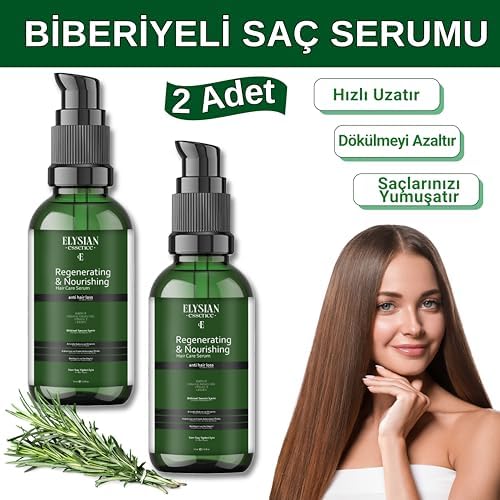 Alternative view of Biberiyeli Saç Serumu 2'li Set Hızlı Uzama Etkili ve Dökülmeye Karşı - Organik Argan Yağı, Vitamin E, Keratin