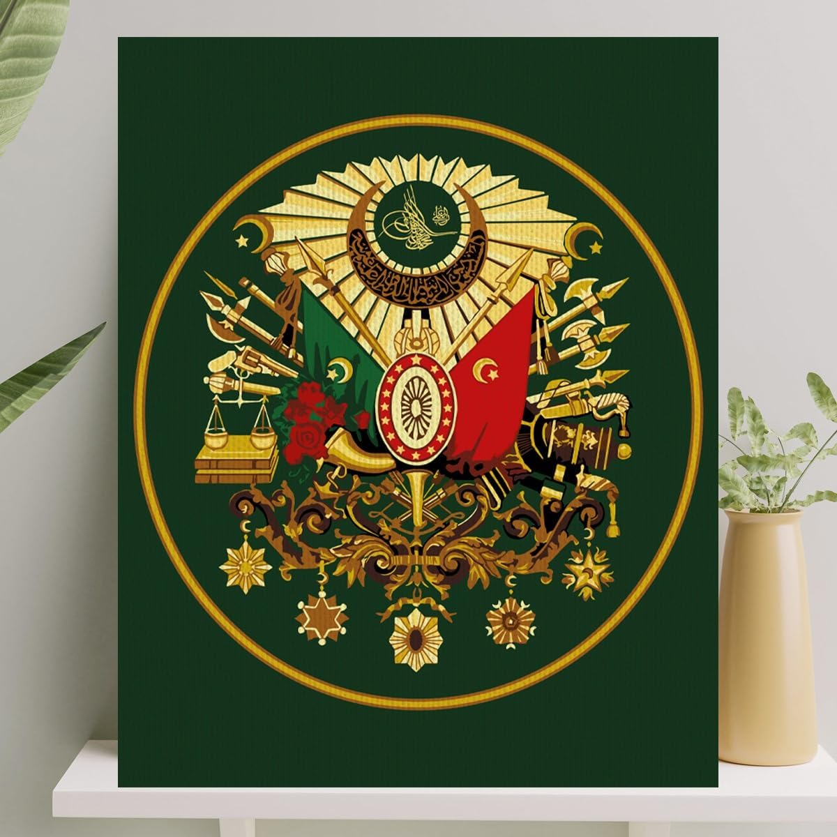 Sayılarla Boyama Tuval Seti Fırça Boya Dahil (Çıtalı) 40x50 CM - Osmanlı Tuğrası