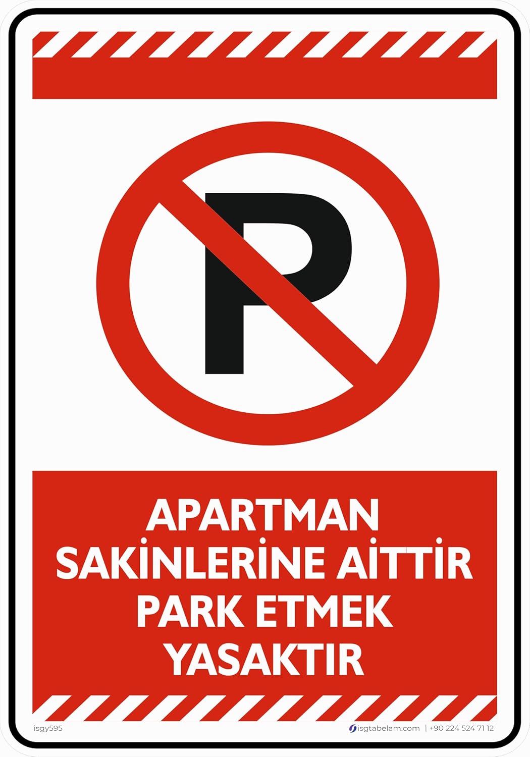 Apartman Sakinlerine Aittir Etmek Yasaktır/kompozit Levha (Kırmızı, 25x35 cm)