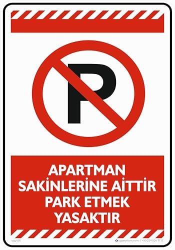 Alternative view of Apartman Sakinlerine Aittir Etmek Yasaktır/kompozit Levha (Kırmızı, 25x35 cm)