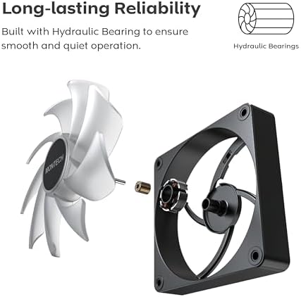 Alternative view of MONTECH GF120 V2 ARGB PWM 120mm Kasa Fanı – 3’lü Set, Yüksek Hava Akışı, Hidrolik Rulman, Sessiz Performans, Canlı ARGB Aydınlatma, 6×6 Fan Hub Dahil, Siyah