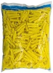 Roket Sarı Plastik Dübel, 8mm, 500 Adet, Duvar Montaj Malzemesi