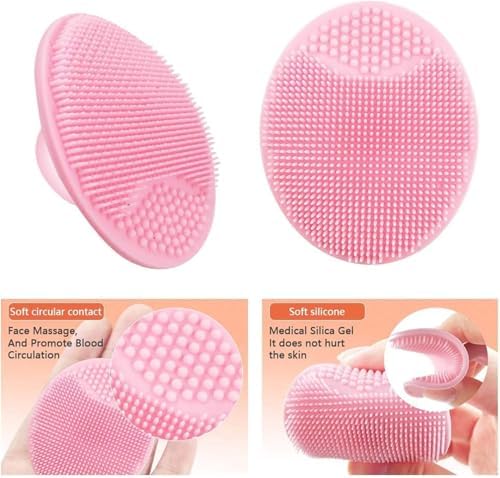 Alternative view of Yüz Temizleme Fırçası, 3'lü Paket Yumuşak Silikon Yüz Fırçası, Derin Temizlik İçin Manuel Yüz Yıkama Fırçası, Siyah Nokta Giderici ve Peeling Özellikli