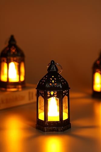 Alternative view of 3 Adet Led Mum Retro Sokak Lambası Dumansız Pilli Alevli Dekoratif Yapay Mum Işıldak Gümüş 1036-5