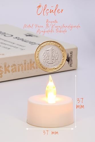 Alternative view of 12 Adet Led Mum Tealight Mini Dumansız Pilli Alevli Dekoratif Yapay Mum Işıldak Beyaz 1036-2