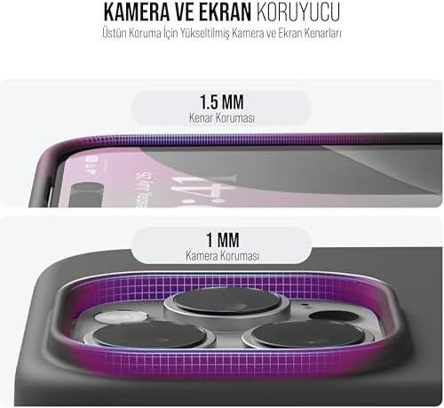 Kılıf İnce Sıvı Silikon 3 Katmanlı Tam Kaplamalı Yumuşak Jel Kauçuk Kılıf Kapak, Siyah (11 Pro Max) (50)