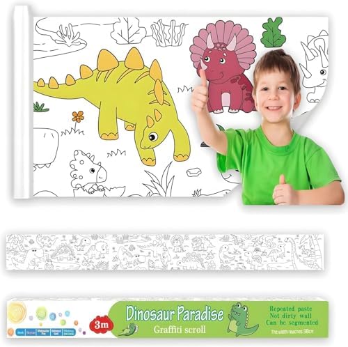 Çocuk çizim rulosu, DIY Yapışkan Uzun Boy Çizim Kağıdı, Büyük Boy Boyama Kağıdı Rulosu, Kız ve Erkek Çocuklar için Parti Malzemeleri, 300x38cm