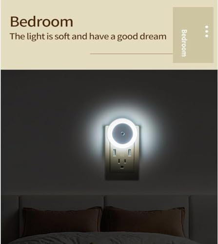 Alternative view of Duvara Monte LED Gece Lambası, alacakaranlık sensörlü, 0.5w duvar fişli gece lambası, koridor, merdiven, mutfak, banyo için, 6'lı paket yuvarlak tasarım