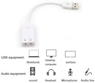 USB Kablolu Ses Kartı 7.1 Çevirici Dönüştürücü, 3.5mm jak girişli,