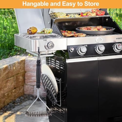 Alternative view of Paslanmaz Çelik Mangal Temizlik Fırçası – Ergonomik Saplı 2’si 1 Arada Barbekü Izgara Temizleyici, Dayanıklı ve Etkili Kazıyıcı-Tel Fırça-Metal Yapı Ve Metal Tel (Büyük)