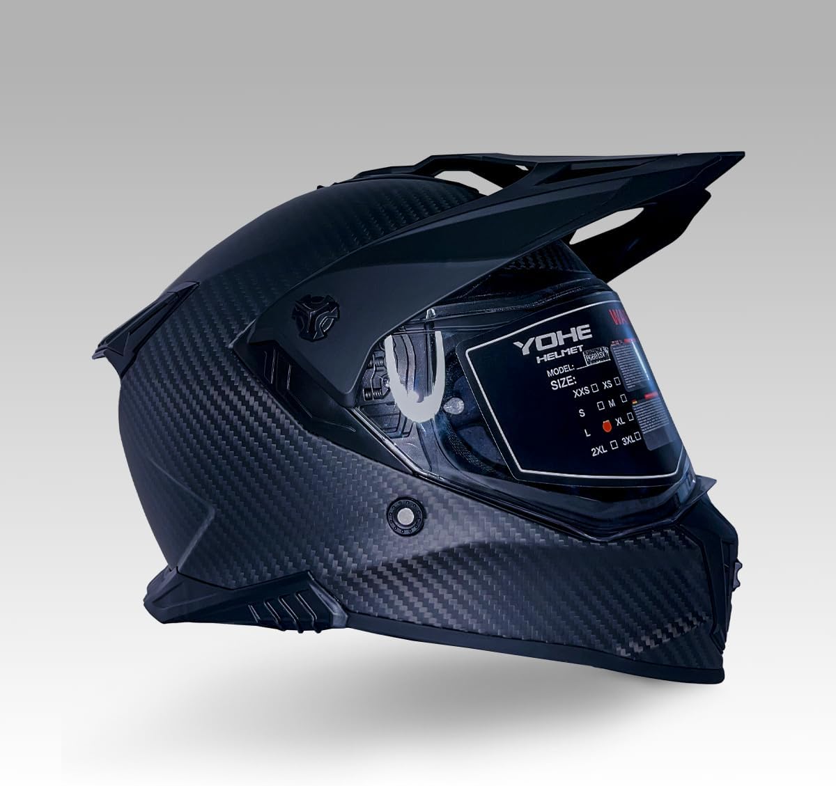 YOHE FG601 Kask Karbon Full Face Motosiklet Mat Siyah Çift Vizör UV Bluetooth Yuvalı ECE 22.06 MIPS