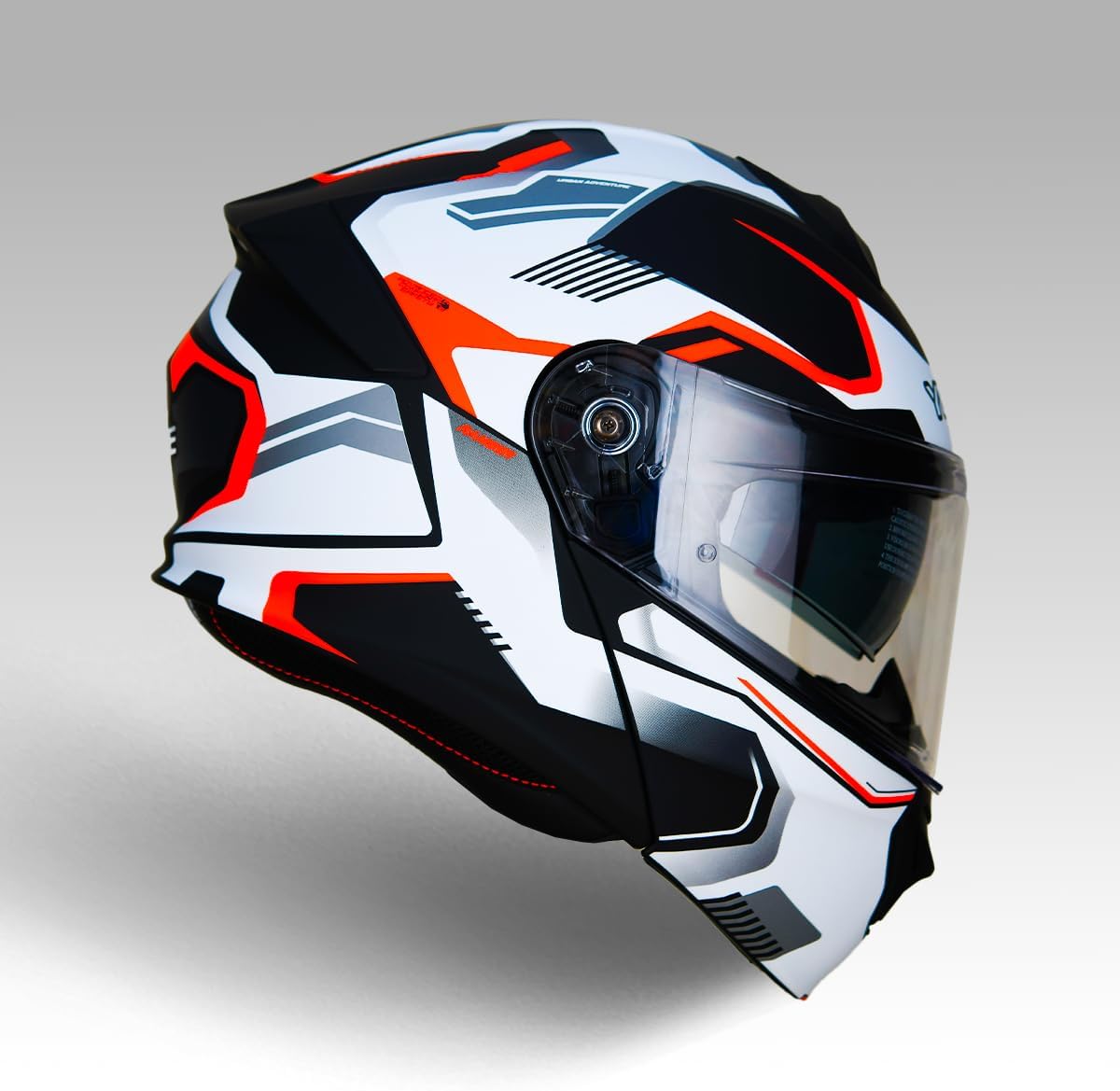 Alternative view of YOHE 935SV Kask Çene Açılır Motosiklet Mat Siyah Beyaz Çift Vizör UV Bluetooth Yuvalı ECE 22.06 MIPS
