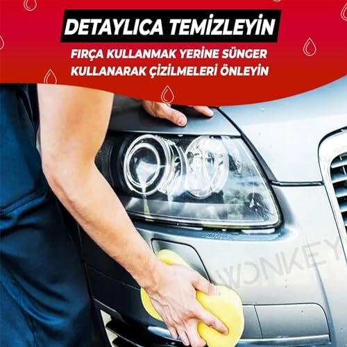 - 3'lü Oto Dış Temizlik Seti - Oto Yıkama Fırçası - 50x70 Mikrofiber Cam Bezi, Oto Yıkama Süngeri