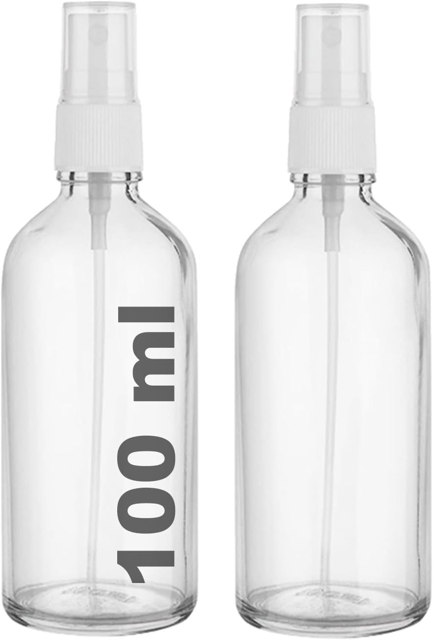 Alternative view of 100 ml Kapaklı Beyaz Sprey Şeffaf 100 Cc Fısfıs Kolonya Dezenfektan Şeffaf Cam Şişe 2 Adet (Şeffaf Şişe | Beyaz Sprey, 100 ml)