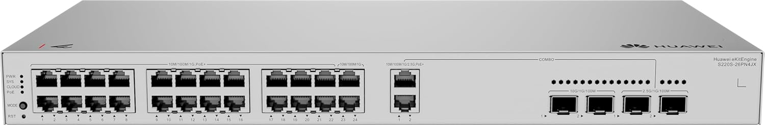 Alternative view of eKIT S220S-26PN4JX 24 Port 10/100/1000 Mbps Gigabit PoE Switch