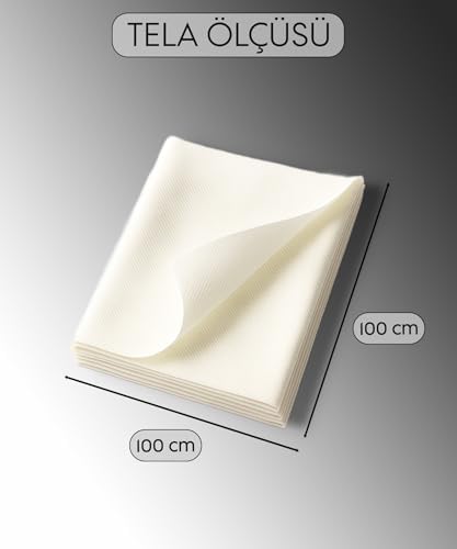 Çift Taraflı Yapışkan Tela 1x1 metre - Yapıştırma Telası - Laminasyon Telası - Amerikan Tela - Dikiş Nakış Telası - Kağıtlı Tela (Beyaz)