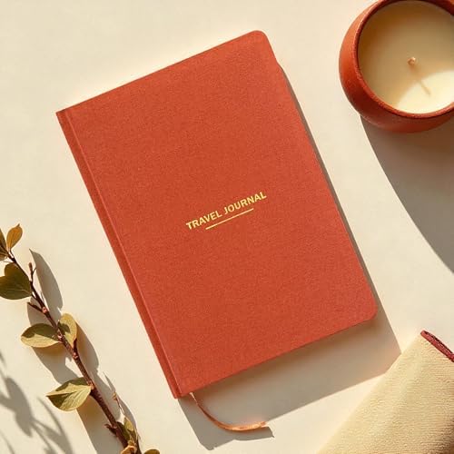 Travel Journal – Sert Kapaklı Seyahat Günlüğü, A5 Boyutunda, Planlama & Anı Alanı – Anı Defteri (Kiremit)