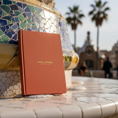 Alternative view of Travel Journal – Sert Kapaklı Seyahat Günlüğü, A5 Boyutunda, Planlama & Anı Alanı – Anı Defteri (Kiremit)