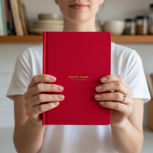 Alternative view of Tarif Defteri – A5 Boyutunda Sert Kapaklı 100+ Tariflik Recipe Journal, Ölçü Tablosu, Not Alanı, İndeks ve Şef Soruları (Kırmızı)