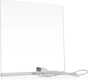 Alternative view of LED Işıklı Akrilik Yazı Tahtası – 20x20 cm Şeffaf Masaüstü Not Panosu, USB Bağlantılı, 7 Renkli Kalem ve Stand Dahil, Çocuklar İçin Eğlenceli Yazı Tahtası, Masa Dekoratif Ledli Işık Panosu (20x30 Cm)