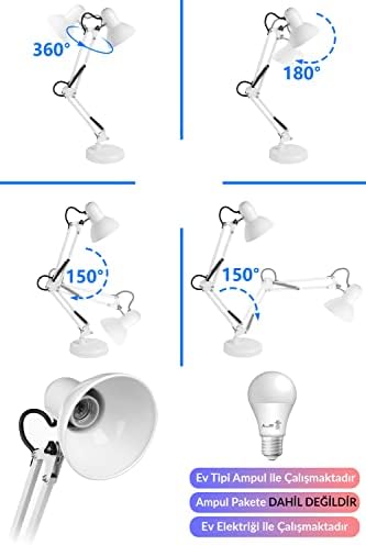 2li SET Masa Lambası + Kronometreli Pomodoro Ders Çalışma Masa Lambası (Beyaz 811)