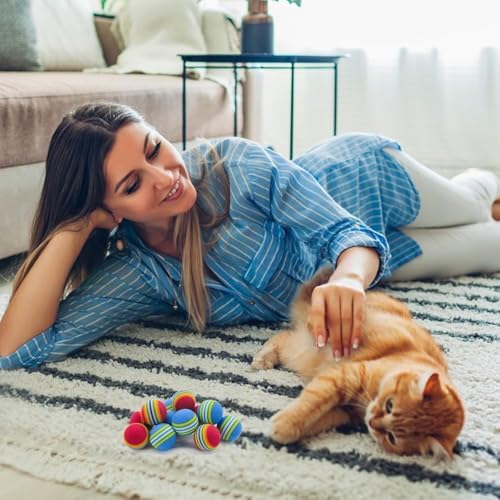 Kedi Oyuncak Topu – 4’lü Sünger Top Seti – Renkli ve Hafif Köpük Toplar – Dayanıklı, Güvenli ve Eğlenceli Kedi Oyun Topları – Evcil Hayvan Etkinlik Oyuncağı