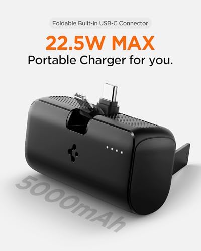 5000 mAh Ultra Mini 22.5W USB-C Giriş/Çıkış Hızlı Şarj 2 Portlu Tak-Çalıştır Standlı Powerbank/Entegre Type-C Portlu Stand Özellikli Taşınabilir Şarj Cihazı EA2205 - ABA09022
