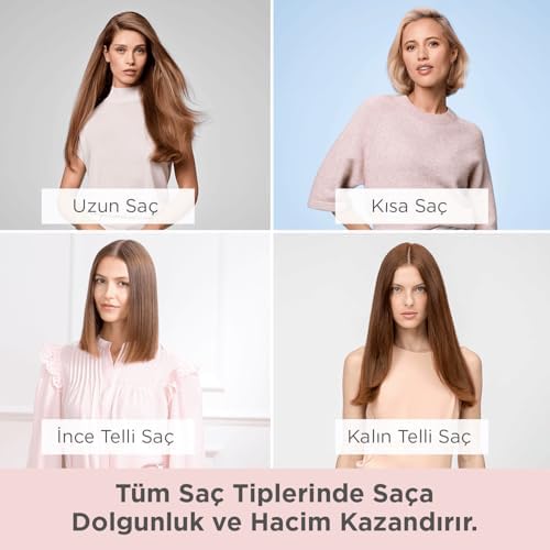 Babyliss Volume Boost İyon Etkili 4 Isı Ayarlı Seramik Isıtıcı Gövdeli Termal Saç Fırçası Pembe HSB200E