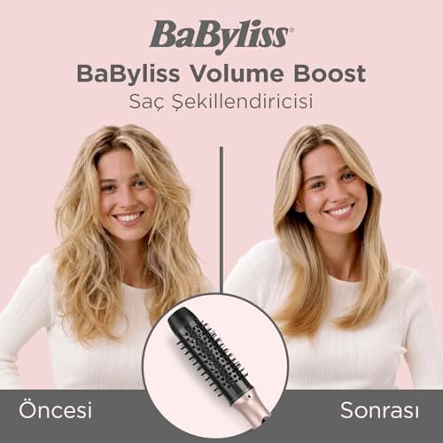 Alternative view of Babyliss Volume Boost İyon Etkili 4 Isı Ayarlı Seramik Isıtıcı Gövdeli Termal Saç Fırçası Pembe HSB200E