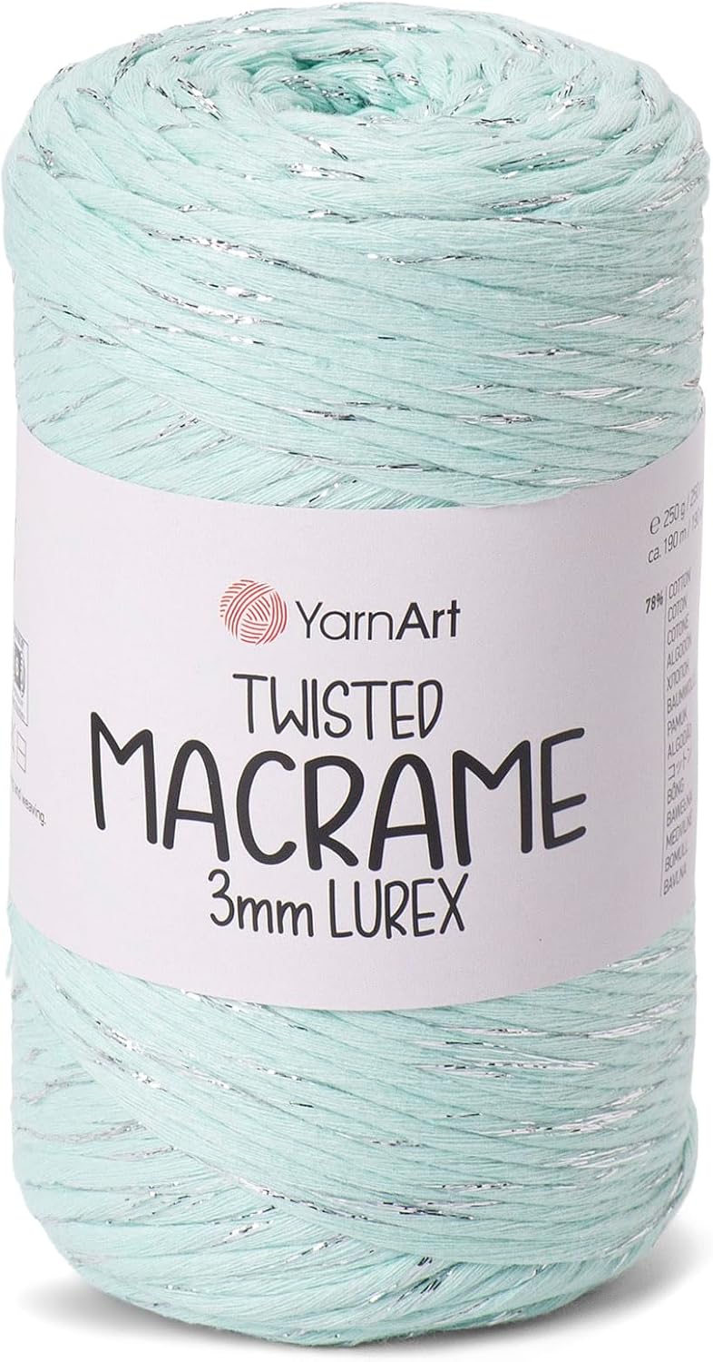 El Örgü İpi TWISTED MACRAME 3MM LUREX, 775, 4x250 gr