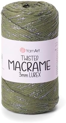 El Örgü İpi TWISTED MACRAME 3MM LUREX, 787, 4x250 gr