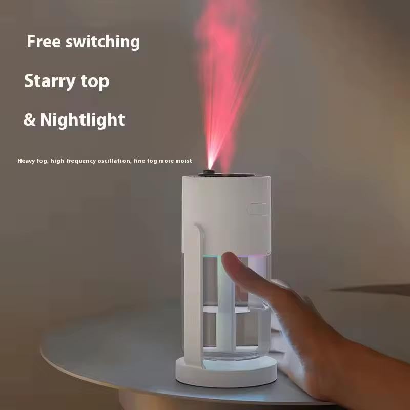 Yıldızlı Projektör Hava Nemlendirici Buhar Makinası Işıklı Humidifer 280 ml Araç Nemlendirici