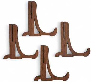 Tabak ve Süs Levhaları Gerçek Ahşap 4'lü Teşhir Ayağı 10 cm x 10 cm Stand