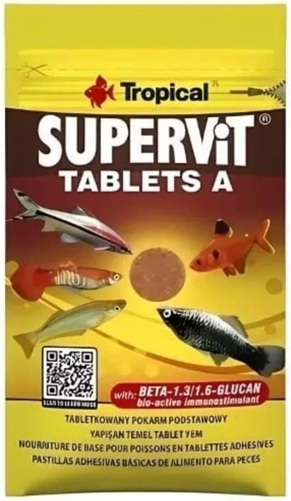Süpervit Tablets A Yapışan Tablet Balık Yemi 15 Ml 10 Gr