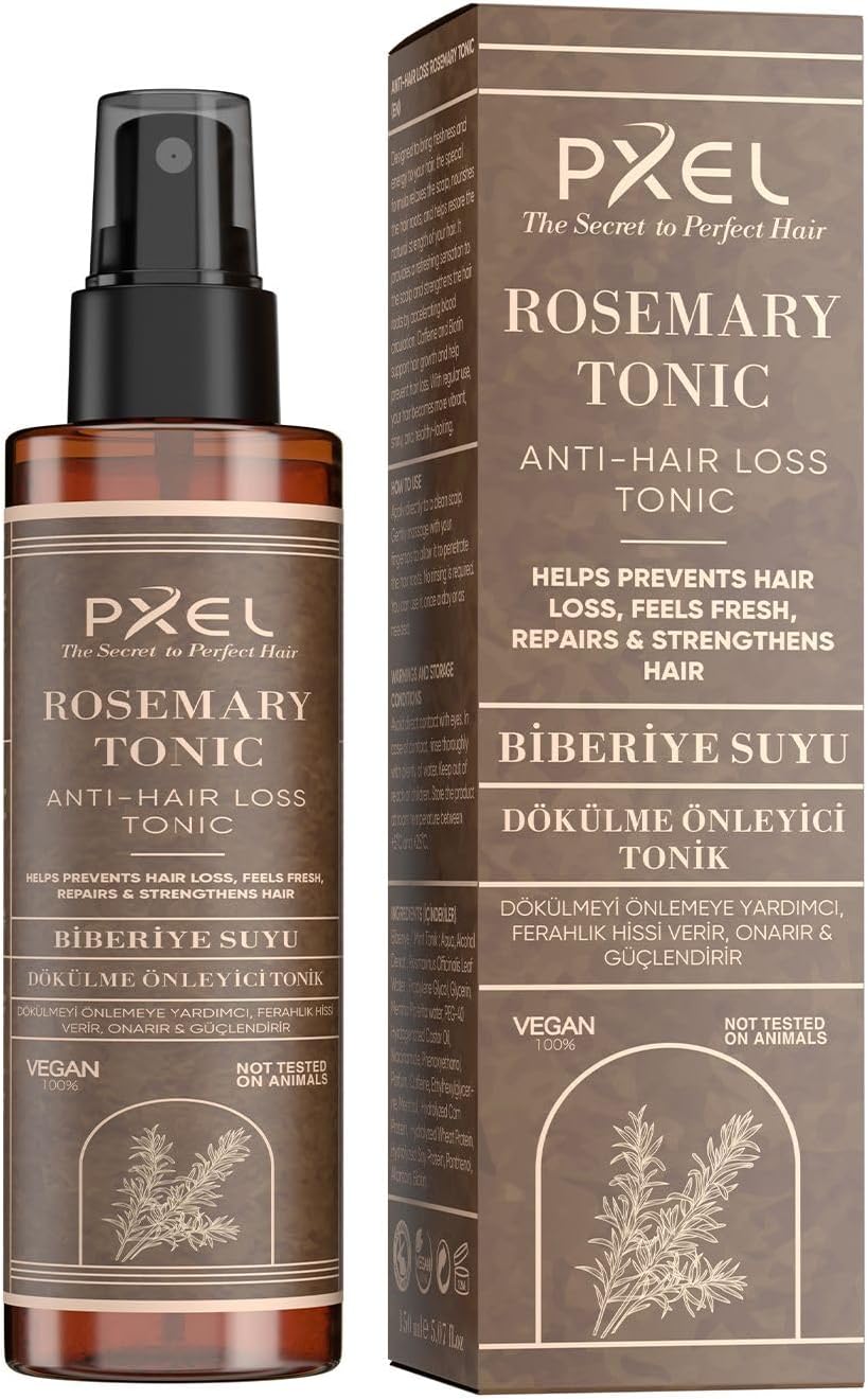 PXEL Anti-Hair Loss Tonic 150 ML – Saç Dökülme Görünümünü Azaltmaya ve Saç köklerini Desteklemeye Yardımcı Biberiye & Kafein Destekli, Vegan, Durulama Gerektirmez