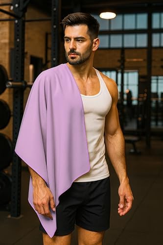 Mikrofiber Plaj Havlusu 80x130 cm Yumuşak Dokulu Deniz Banyo Sporcu Havlusu Large Boy (Mor)