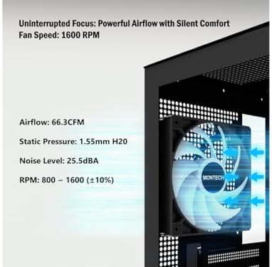 Alternative view of Montech RX120 PWM Siyah Reverse Fan Blade 3 in 1 Pack + Hub Controller
