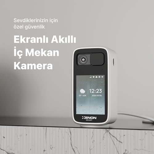 Smart Ev Kamerası (Ekranlı) | 2560p 4MP Mobil Kontrol WiFi 360° Hareket Takip Bebek Kamerası 2'li Set