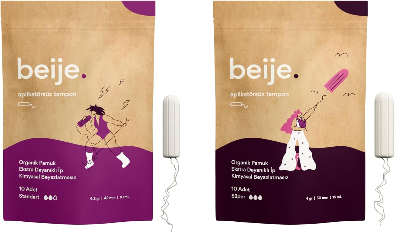 Alternative view of beije 10'lu Süper Tampon + 10'lu Standart Tampon