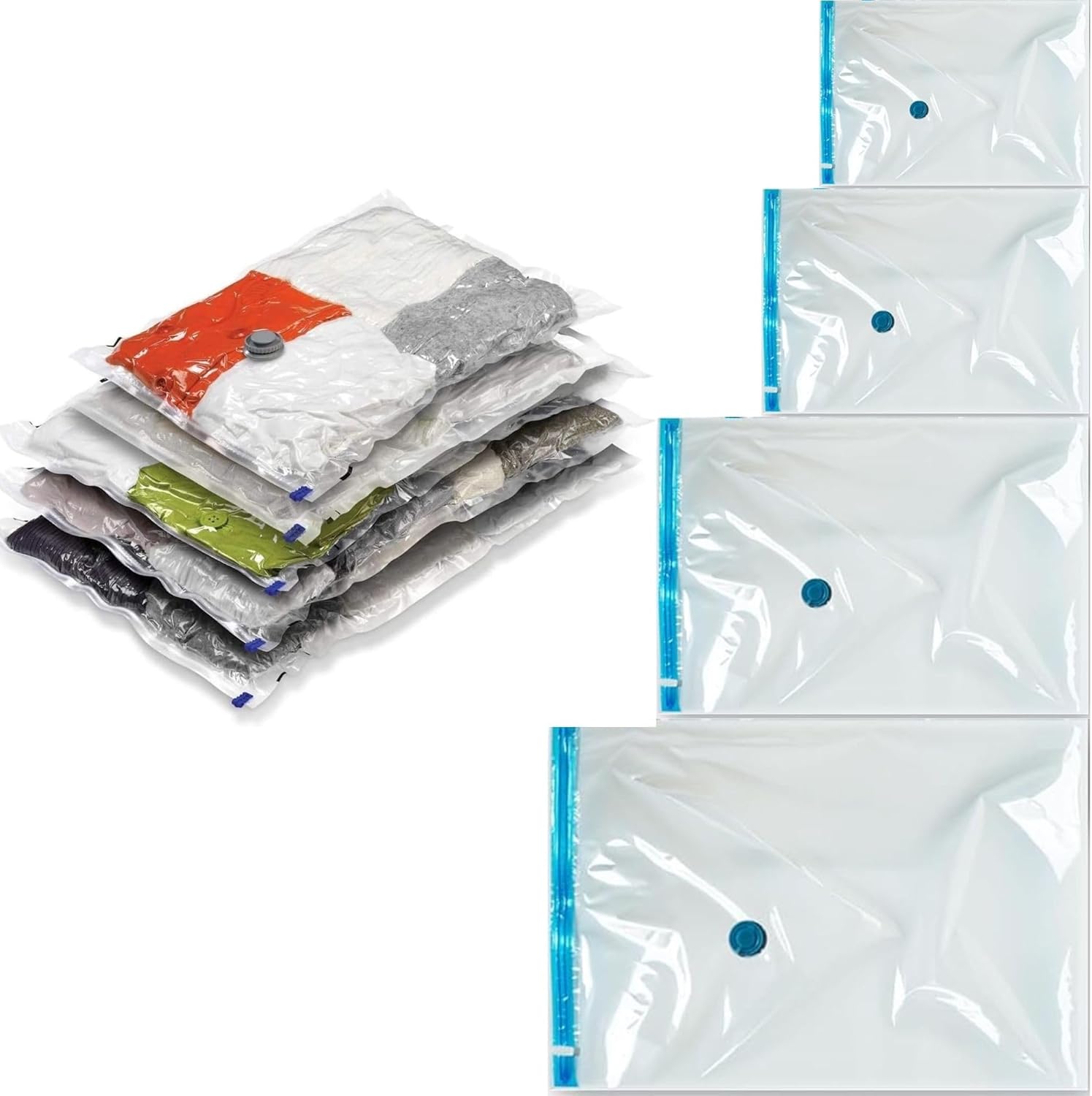 4'lü Vakumlu Hurç Seti 120x100 100x80 80x60 70x50 Sıvı Geçirmez Küf Toz Haşere Koku Yapmaz Yorgan Yastık Kıyafet xxl Büyük Orta Küçük Boy