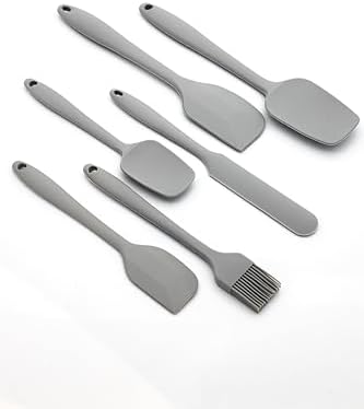 Alternative view of 6'lı Silikon Mutfak Spatula Seti, BPA İçermez, Yüksek Dayanıklı, Gri Renk, Hediye Soyacak ile