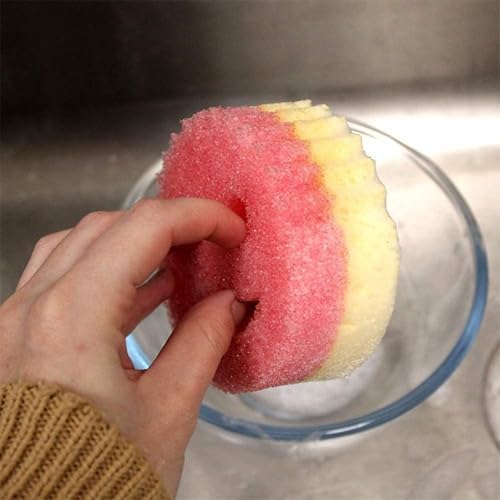 Alternative view of Çift Taraflı Bulaşık Süngeri, Gülen Kedi Yüz Ovucu Dayanıklı Sünger, Scrub and Sponge - 2'li Paket