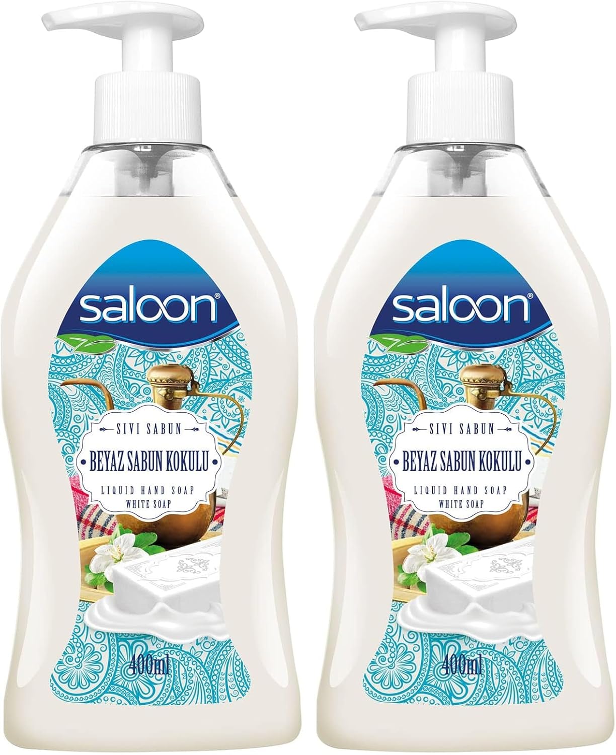 SALOON SIVI SABUN BEYAZ SABUN KOKULU 400 ML 2li paket
