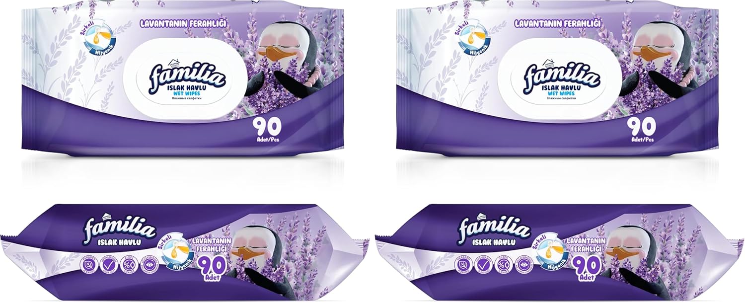Familia Islak Havlu Tekli Lavanta 90 Yaprak 2li paket