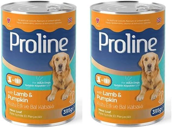 Proline Parça Kuzu Etli ve Bal Kabaklı Pate Yetişkin Köpek Konservesi 395 Gr 2li paket