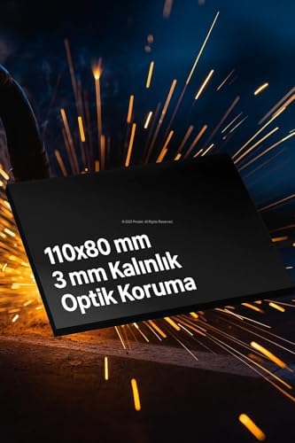 Alternative view of Labor Kaynak Maskesi Camı, TH10, Filtre Camı, Standartlara Uyumlu, Elektrik Kaynağı, Mig, Mag, Tig, Gazaltı ve Argon Kaynakları, Optik Sınıf, Çapak ve Işığa Karşı Koruma (110x80x3 mm, Adet, 5)