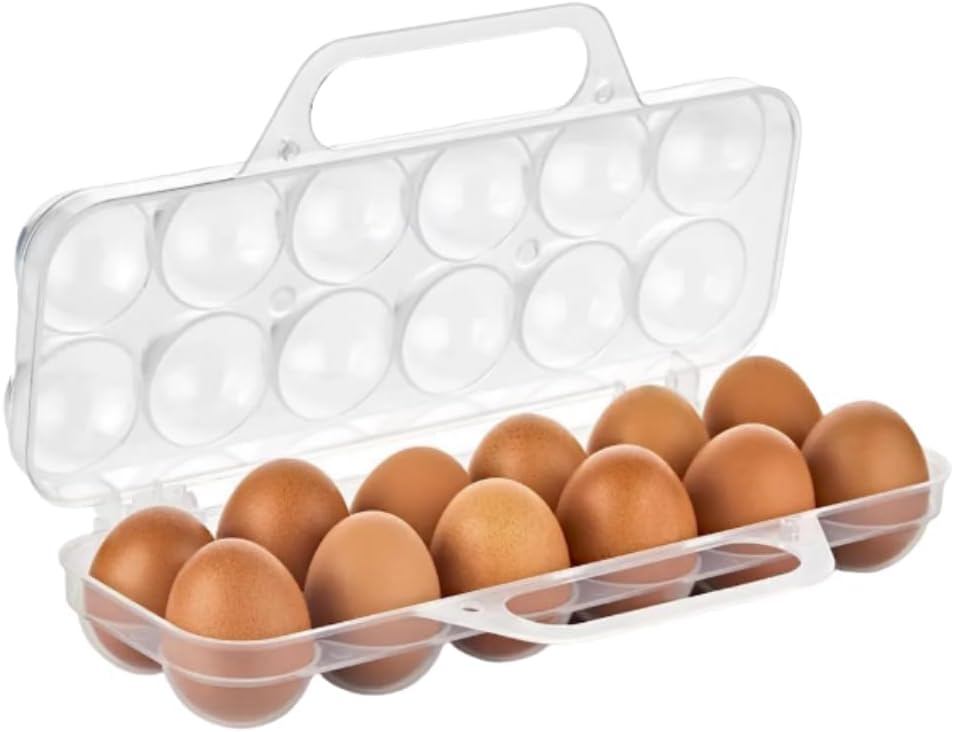 Alternative view of Saplı 12'li Yumurta Taşıma Kutusu, Plastik Buzdolabı İçin Yumurtalık Pikniklik Pratik Yumurta Taşıma Kabı (Şeffaf, 3 Adet)