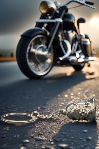 Alternative view of Çelik Motor Şans Çanı Bell "Kuru Kafa" Model Anahtarlık Koruyucu Çelik Motosiklet Luck Bell