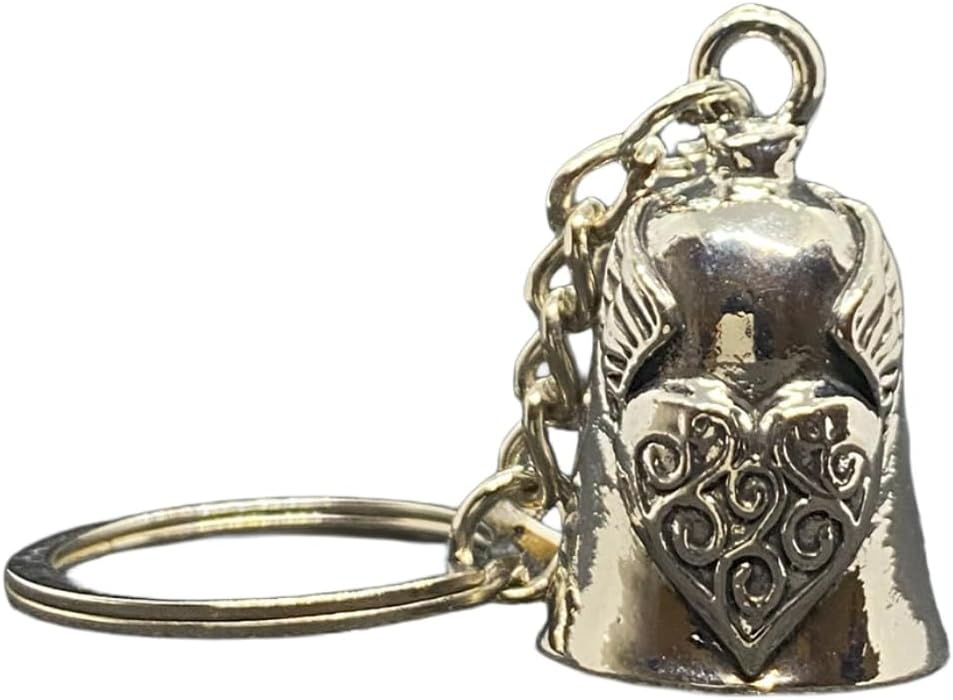 Alternative view of Çelik Motor Şans Çanı Bell "Kanatlı Kalp" Model Anahtarlık Koruyucu Motosiklet Luck Bell