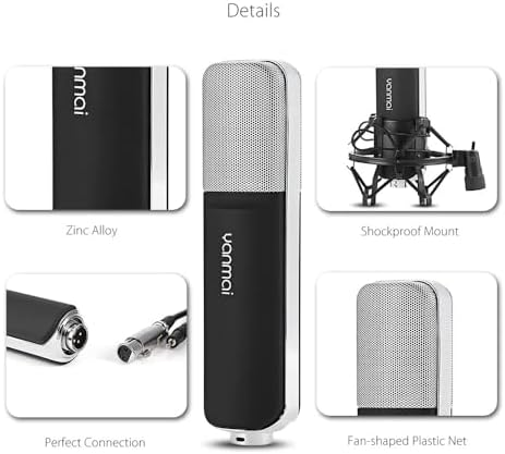 Yanmai Q8 Profesyonel Condenser Mikrofon – Cardioid Yönlü, 37dB Hassasiyet, 50Hz-16kHz Geniş Frekans Aralığı, Tak-Çalıştır 3.5mm, PC & Notebook ile Uyumlu | Q8